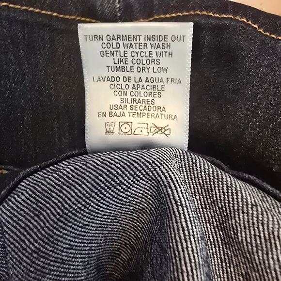 Angry Rabbit Dark Wash High-Waist Blue Denim Jean Shorts Size 30 - Picture 5 of 7